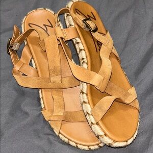 Zodiac Tan Gladiator Sandals with Strappy Design